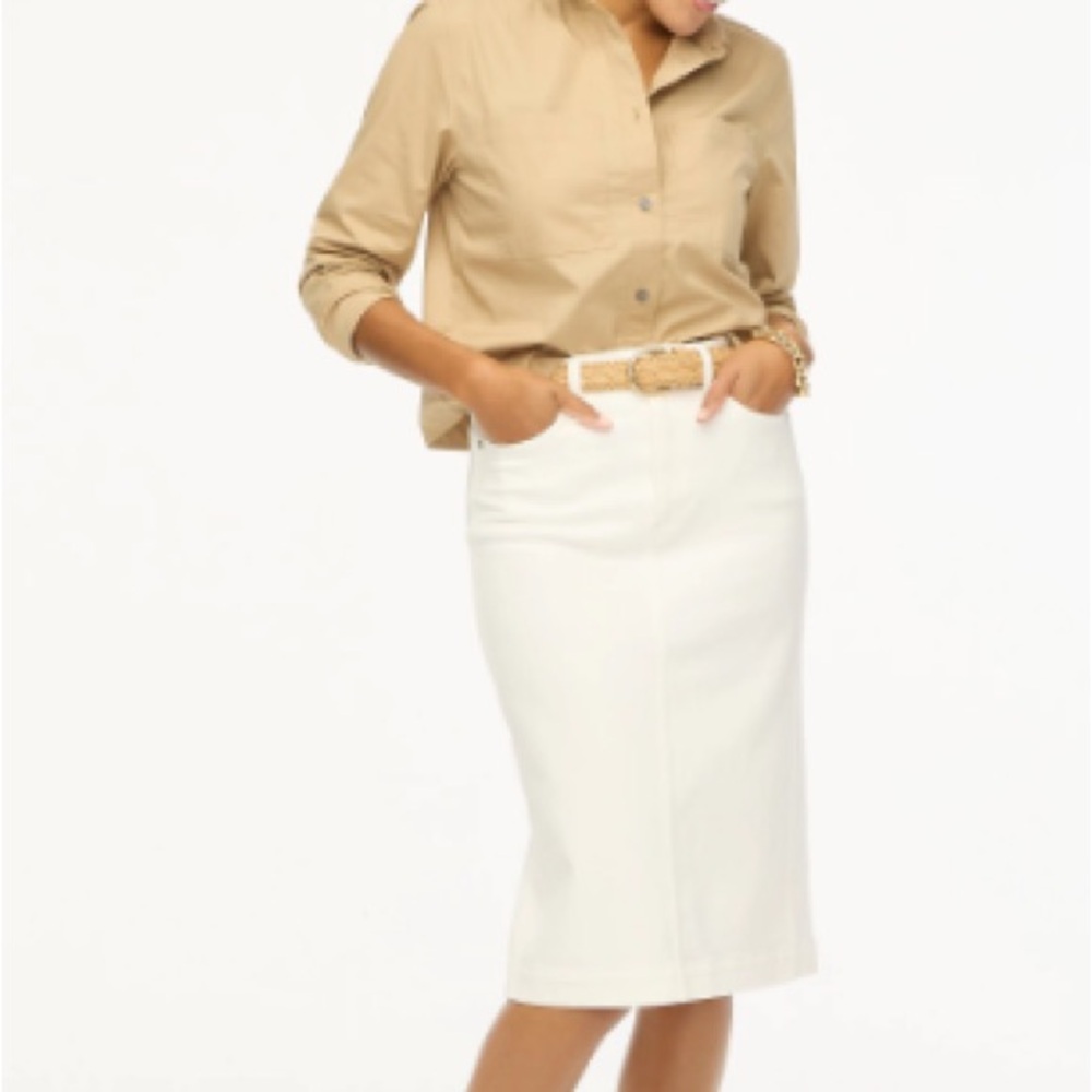 J. Crew Ivory Denim Skirt
